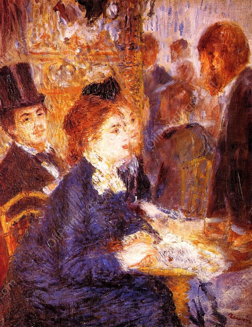 At the Cafe by Pierre-Auguste Renoir - Hand-Painted Oil Painting Reproduction