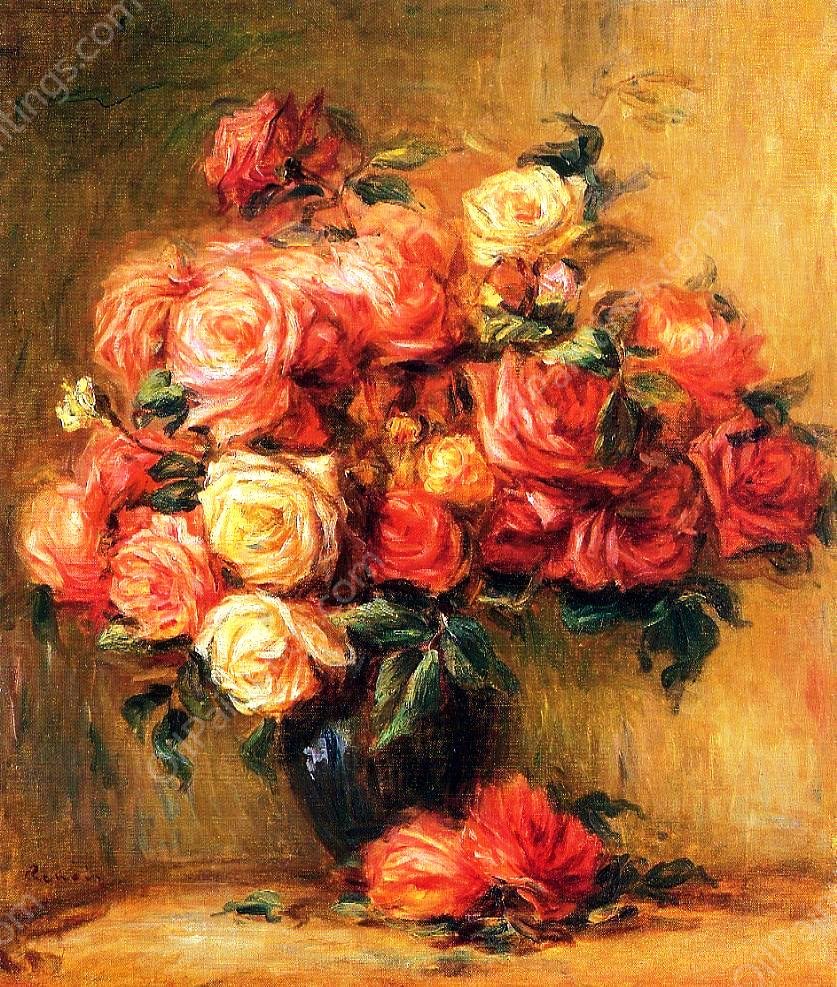 Bouquet of Roses II by Pierre-Auguste Renoir - Hand-Painted Oil Painting Reproduction