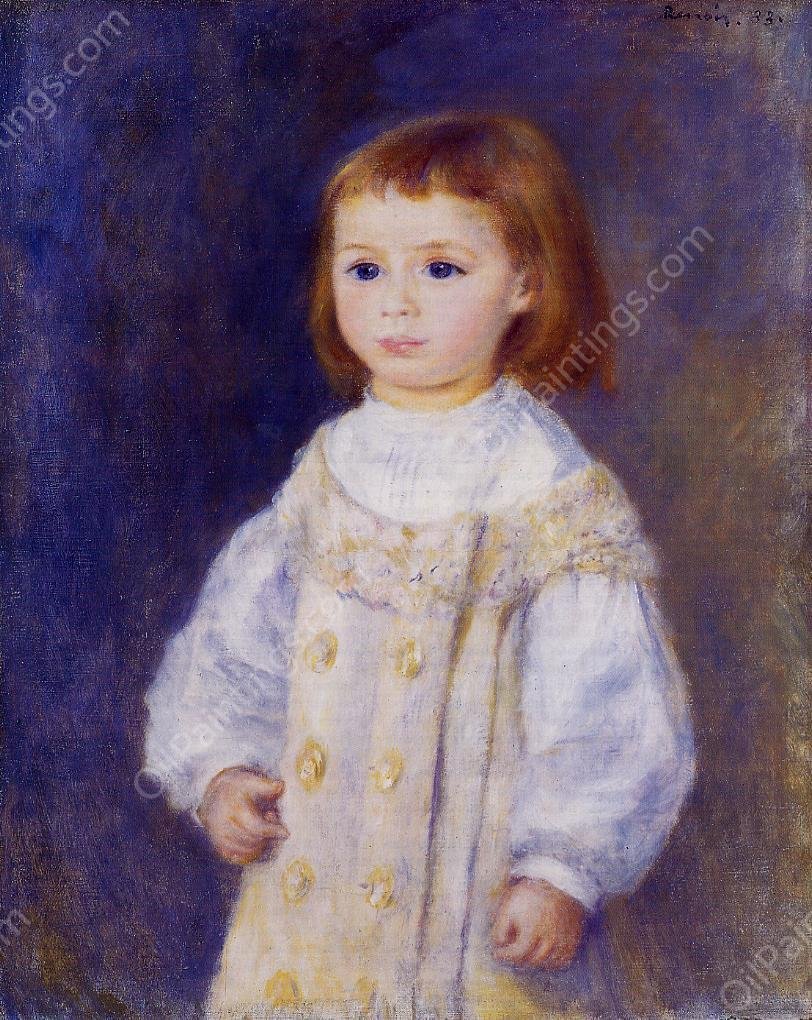 Child in a White Dress also known as Lucie Berard by Pierre-Auguste Renoir - Hand-Painted Oil Painting Reproduction