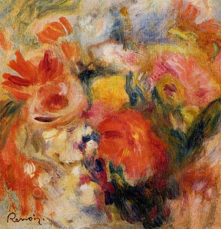 Flower Study by Pierre-Auguste Renoir - Hand-Painted Oil Painting Reproduction