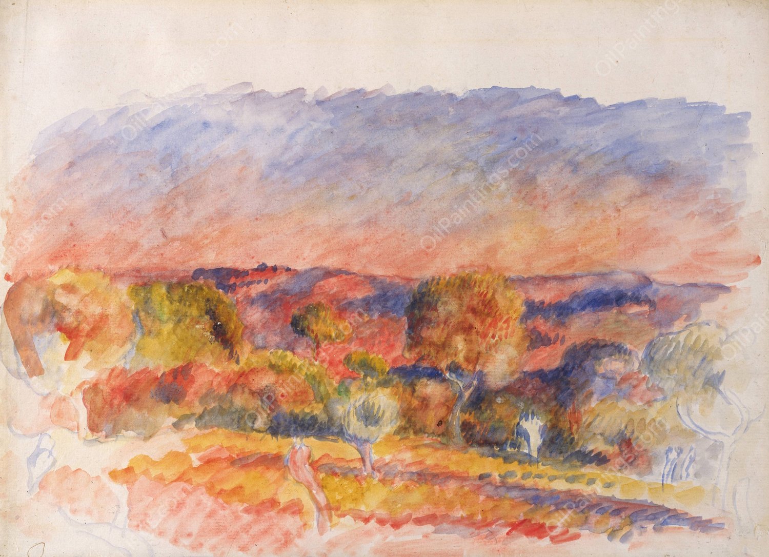 Landscape  by Pierre-Auguste Renoir - Hand-Painted Oil Painting Reproduction