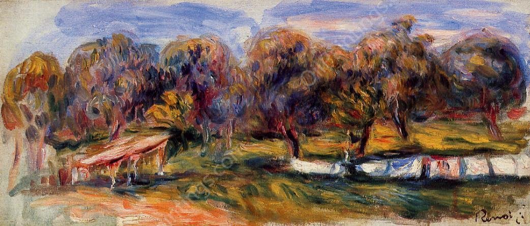 Landscape with Orchard by Pierre-Auguste Renoir - Hand-Painted Oil Painting Reproduction