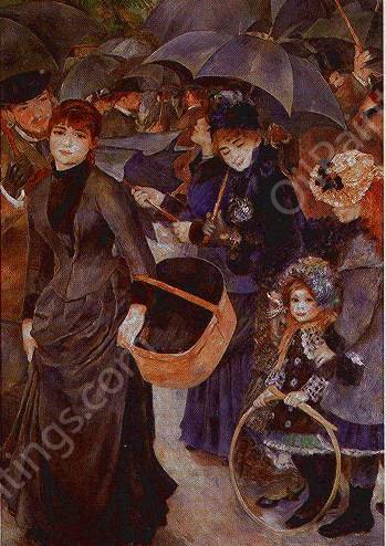 Les Parapluies by Pierre-Auguste Renoir - Hand-Painted Oil Painting Reproduction