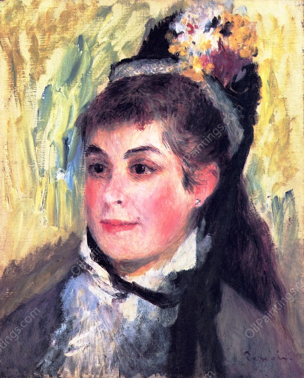 Portrait of Madame Edmond Renoir by Pierre-Auguste Renoir - Hand-Painted Oil Painting Reproduction