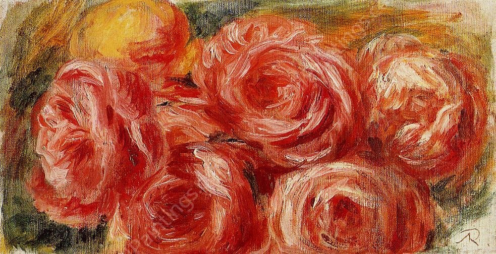 Red Roses by Pierre-Auguste Renoir - Hand-Painted Oil Painting Reproduction