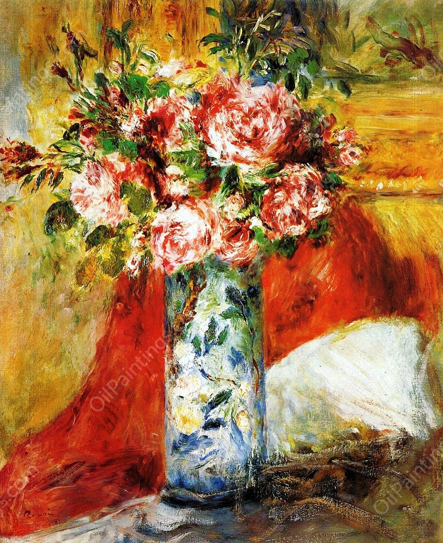 Roses in a Vase 4 by Pierre-Auguste Renoir - Hand-Painted Oil Painting Reproduction