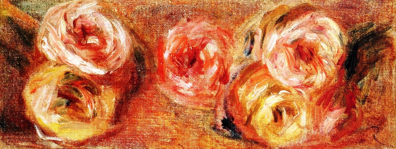 Spray of Roses by Pierre-Auguste Renoir - Hand-Painted Oil Painting Reproduction