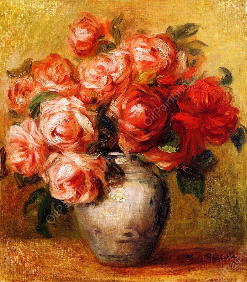 Still Life with Roses 2 by Pierre-Auguste Renoir - Hand-Painted Oil Painting Reproduction