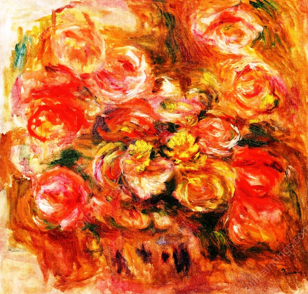 Study of Roses  by Pierre-Auguste Renoir - Hand-Painted Oil Painting Reproduction