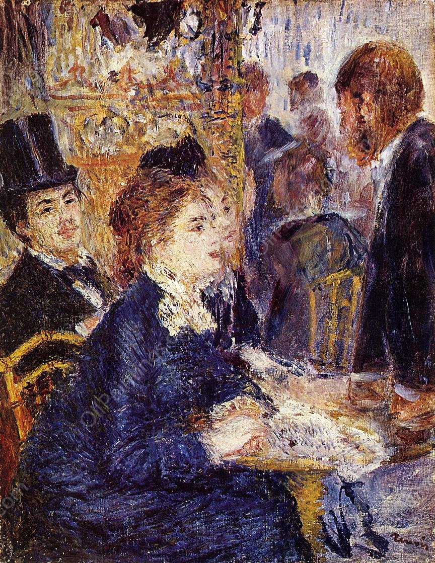 The Cafe by Pierre-Auguste Renoir - Hand-Painted Oil Painting Reproduction