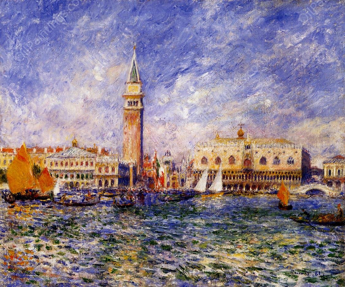 The Doges' Palace, Venice by Pierre-Auguste Renoir - Hand-Painted Oil Painting Reproduction