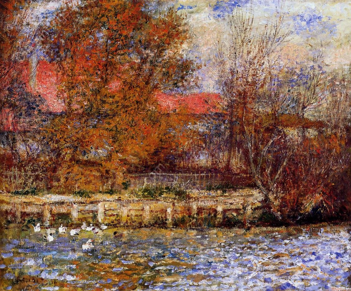 The Duck Pond by Pierre-Auguste Renoir - Hand-Painted Oil Painting Reproduction