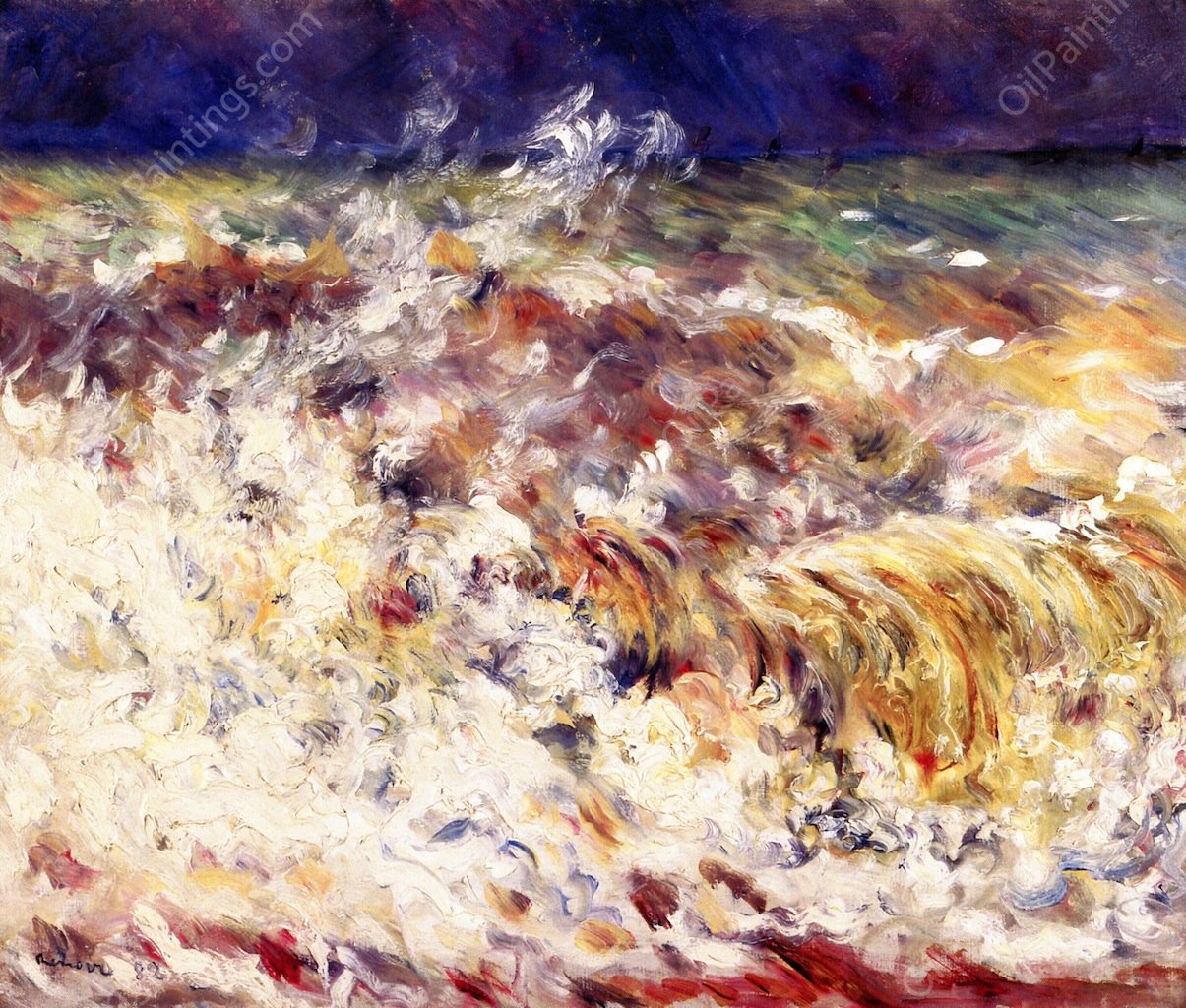 The Wave by Pierre-Auguste Renoir - Hand-Painted Oil Painting Reproduction