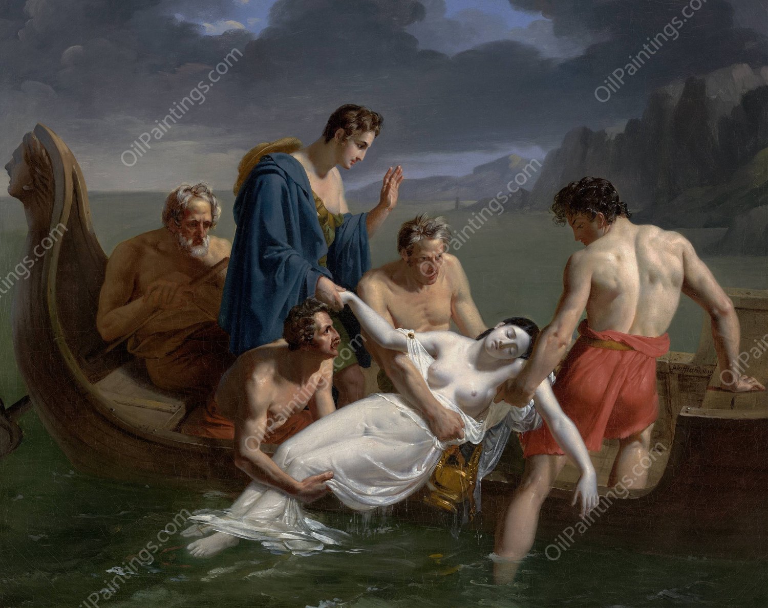The Death Of sappho  by Pierre-Augustin Vafflard - Hand-Painted Oil Painting Reproduction