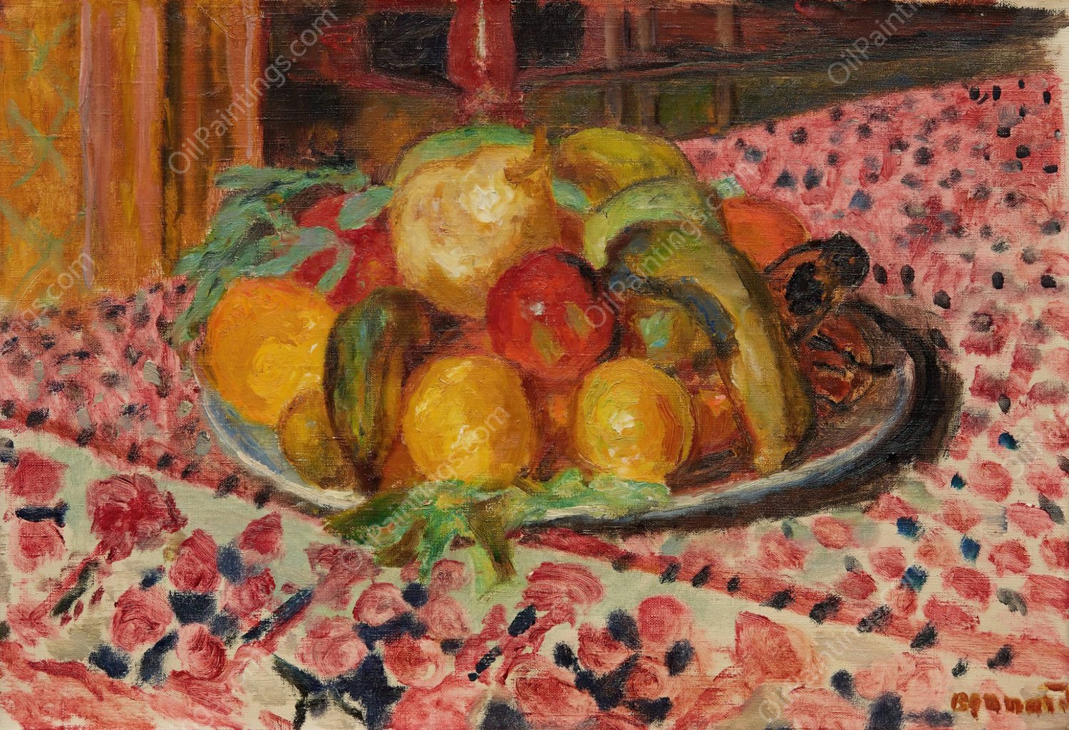 Assiette de fruits  by Pierre Bonnard - Hand-Painted Oil Painting Reproduction