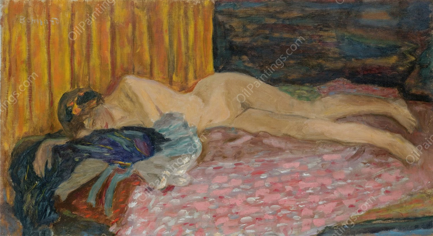 Le Canape Rose  by Pierre Bonnard - Hand-Painted Oil Painting Reproduction