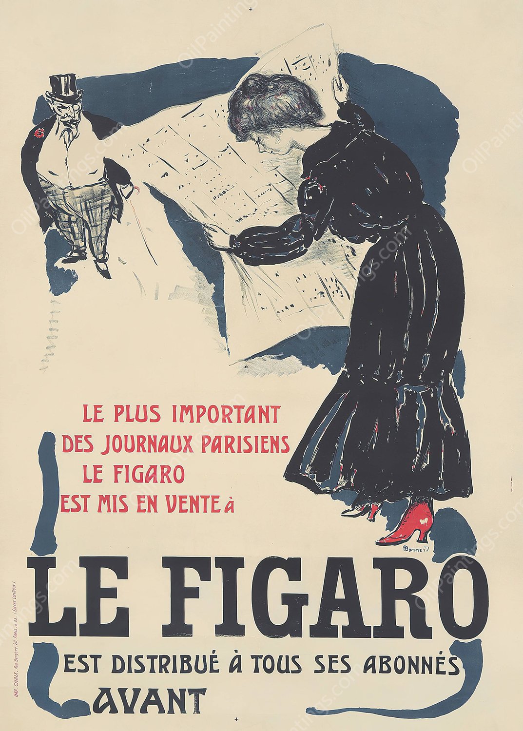 Le Figaro  by Pierre Bonnard - Hand-Painted Oil Painting Reproduction