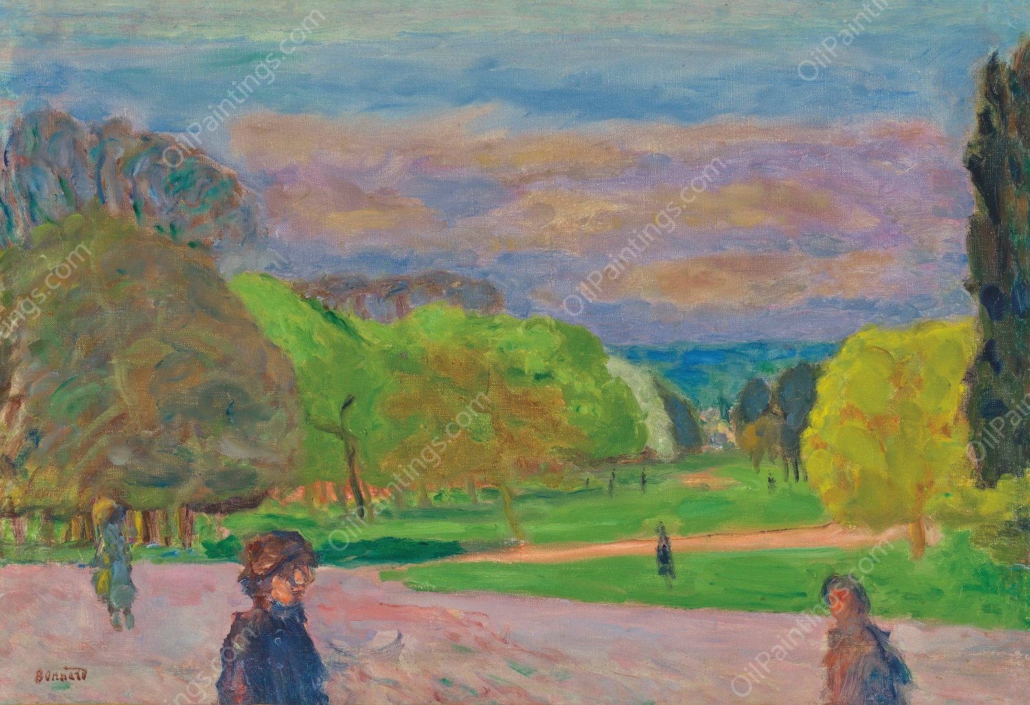 Le jardin public  by Pierre Bonnard - Hand-Painted Oil Painting Reproduction