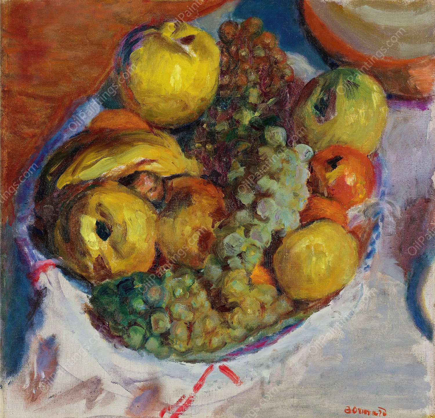 Nature Morte, Trois Grappes De Raisin  by Pierre Bonnard - Hand-Painted Oil Painting Reproduction