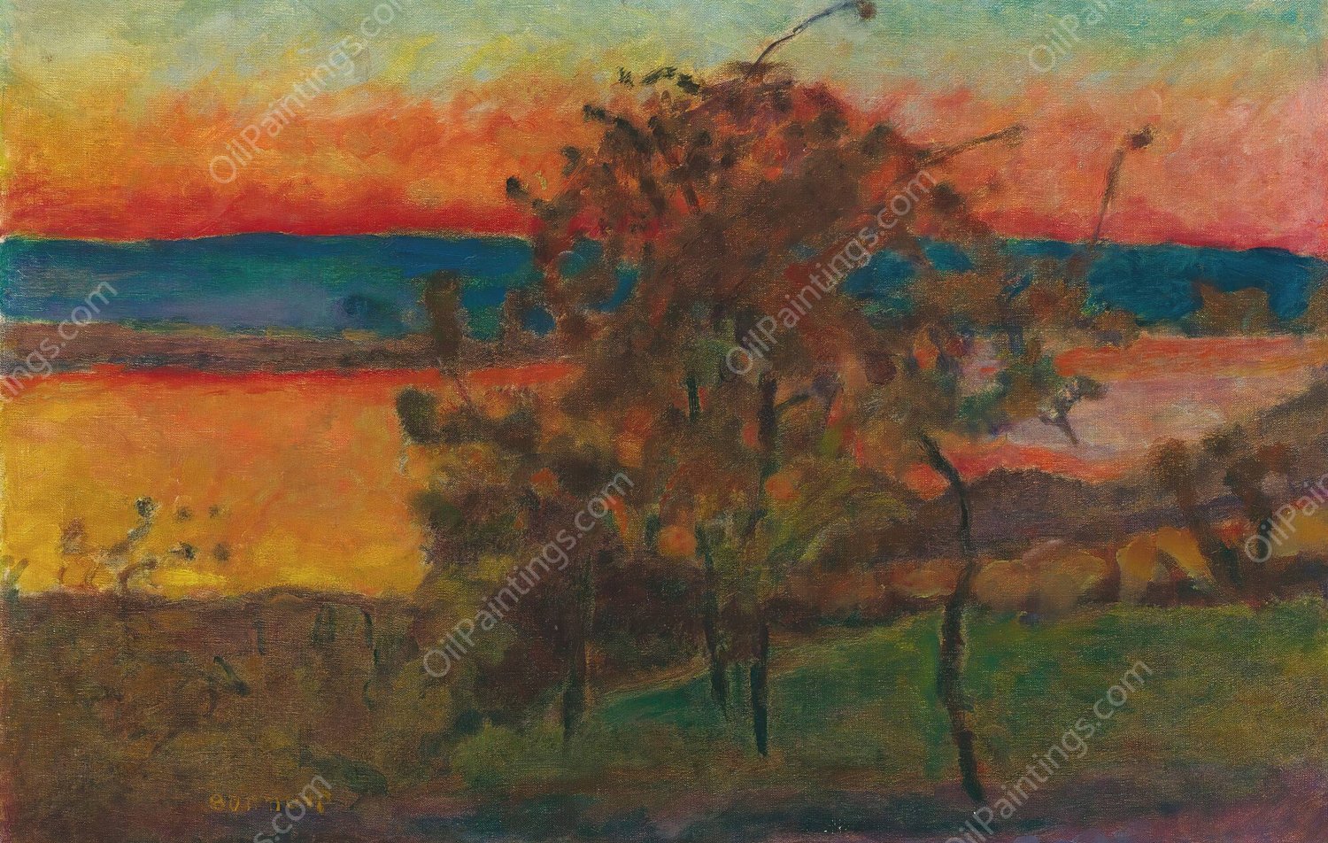 Soleil Couchant  by Pierre Bonnard - Hand-Painted Oil Painting Reproduction