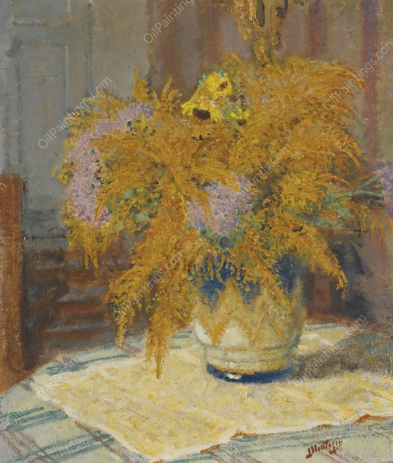 Bouquet De Fleurs by Pierre-Eugene Montezin - Hand-Painted Oil Painting Reproduction