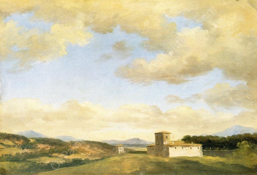 Villa Near Rome by Pierre-Henri De Valenciennes - Hand-Painted Oil Painting Reproduction