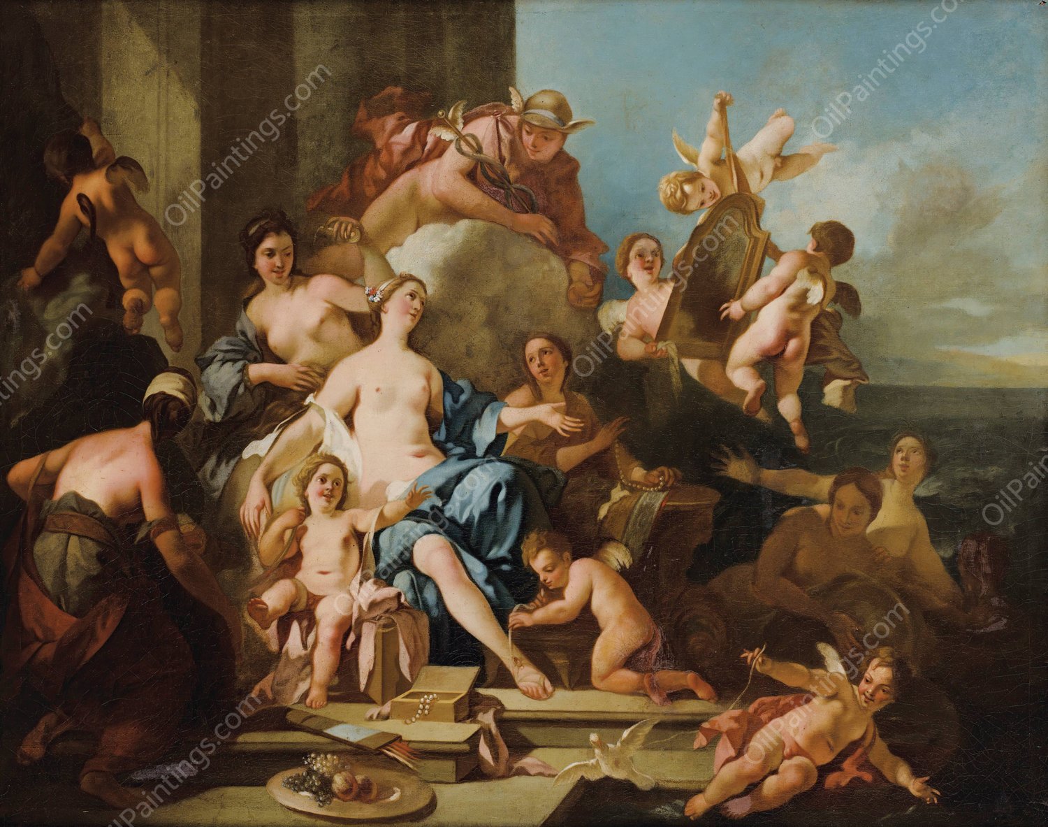 Venus And Mercury by Pierre-Jacques Cazes - Hand-Painted Oil Painting Reproduction