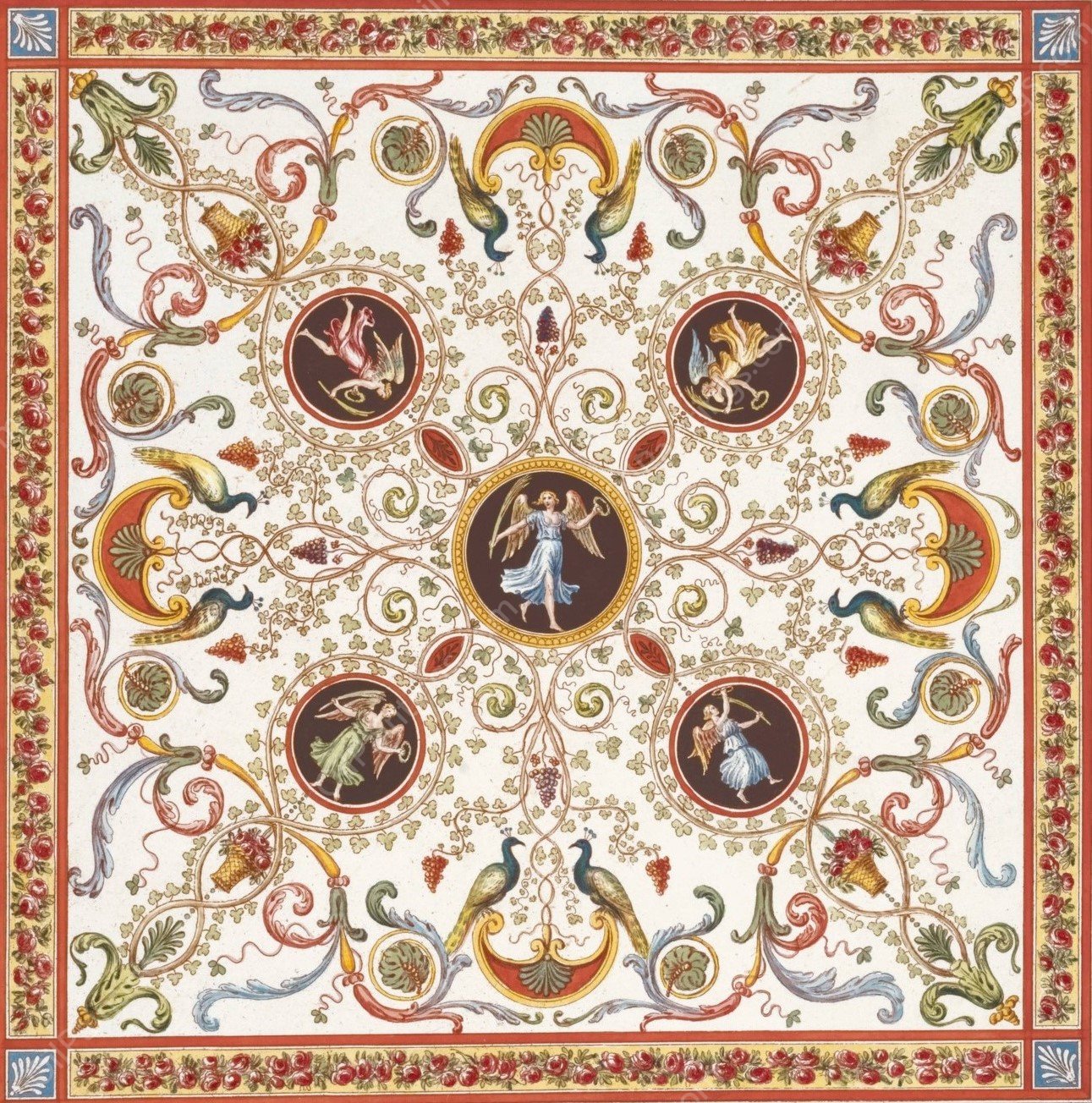 Oranmento nella volta del sepolcro superiore.  by Pierre-Jean Mariette - Hand-Painted Oil Painting Reproduction