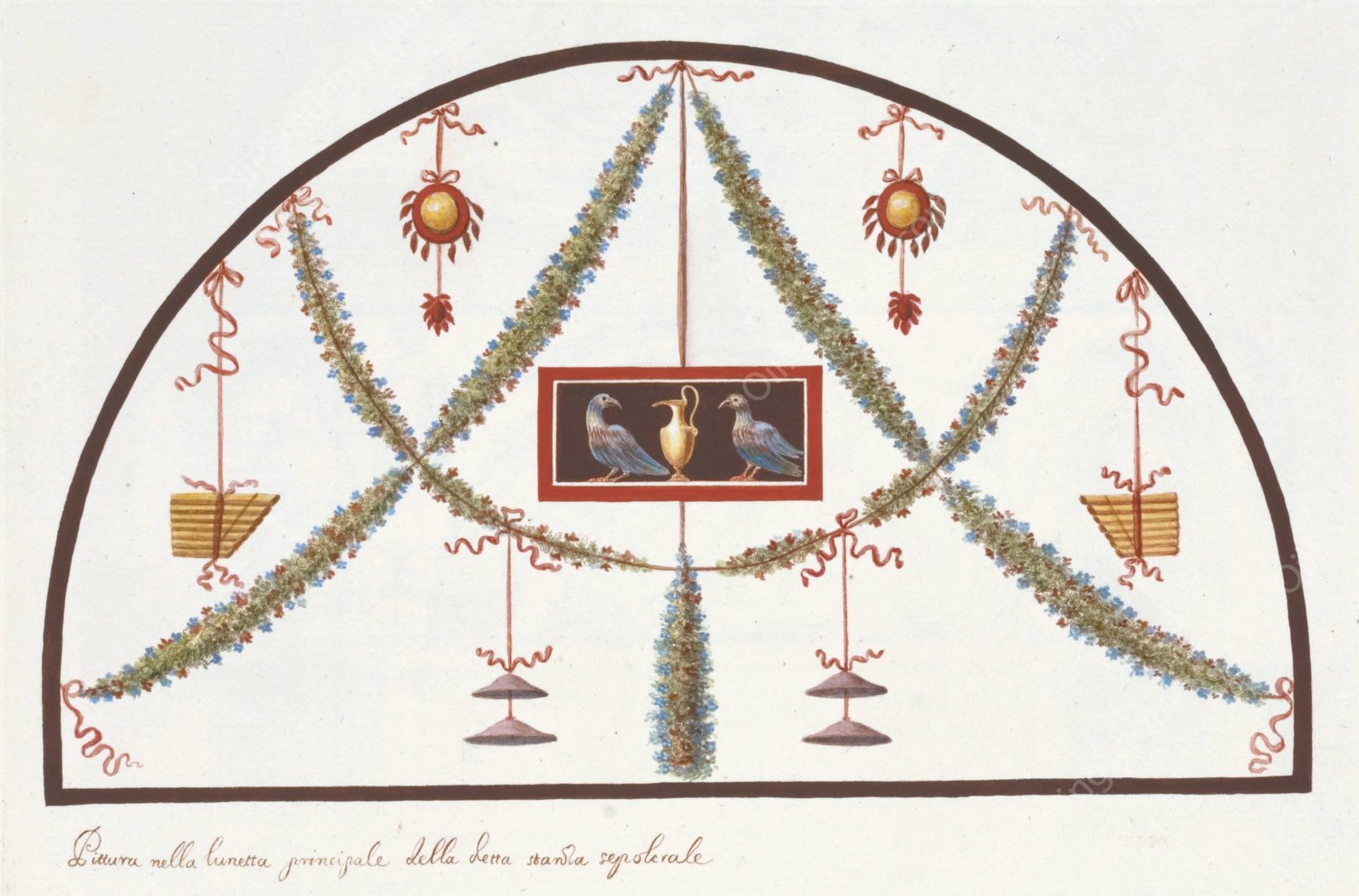 Pittora nella lunetta principale della detta stanza sepolerale.  by Pierre-Jean Mariette - Hand-Painted Oil Painting Reproduction