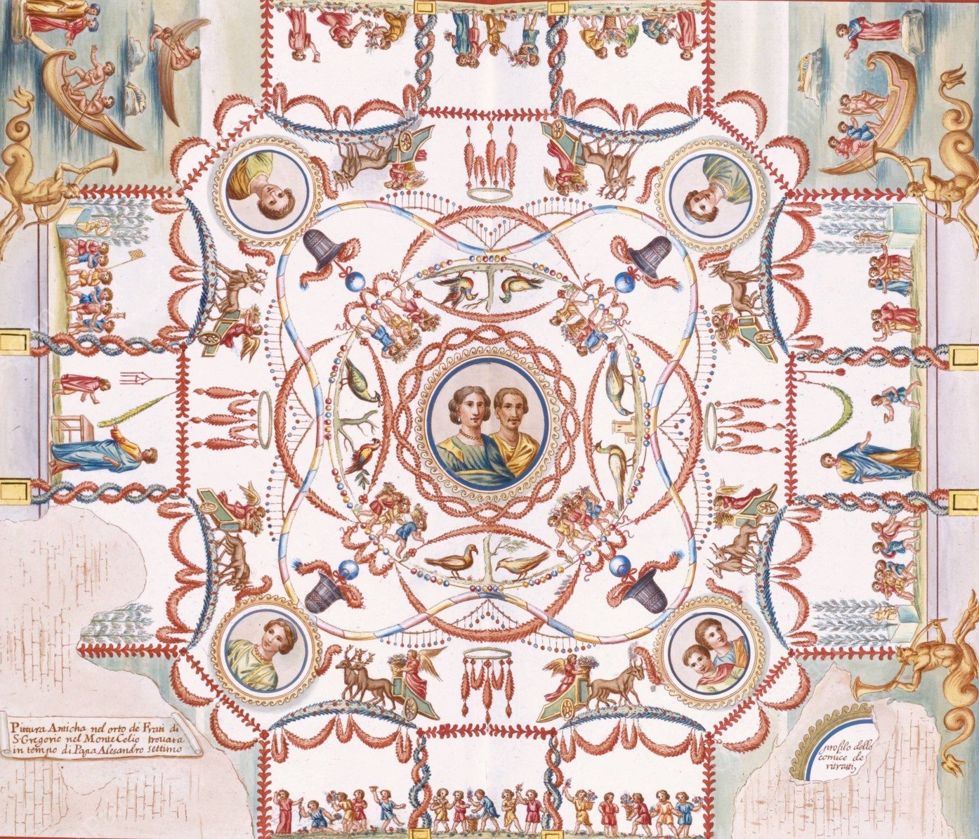 Pittura anticha nel orto de Frari di S. Gregorio nel Monte Celio trovata in tempo di Papa Alesandro Settimo.  by Pierre-Jean Mariette - Hand-Painted Oil Painting Reproduction