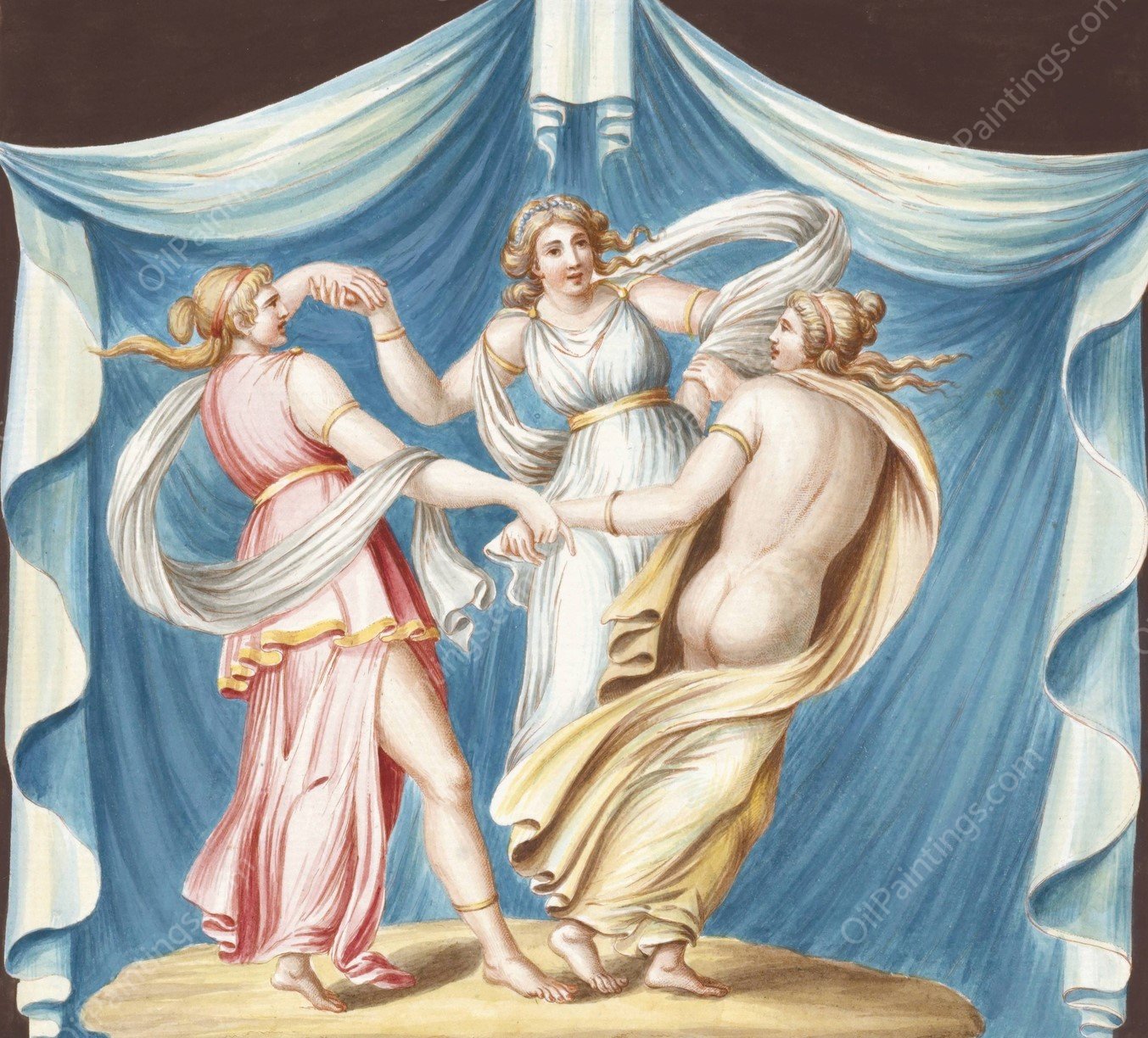 Pittura della stanza segnata nu. VI.  by Pierre-Jean Mariette - Hand-Painted Oil Painting Reproduction