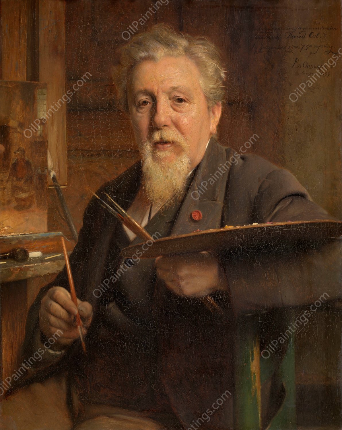 The Painter Jan David Col  by Pierre Jean Van Der Ouderaa - Hand-Painted Oil Painting Reproduction
