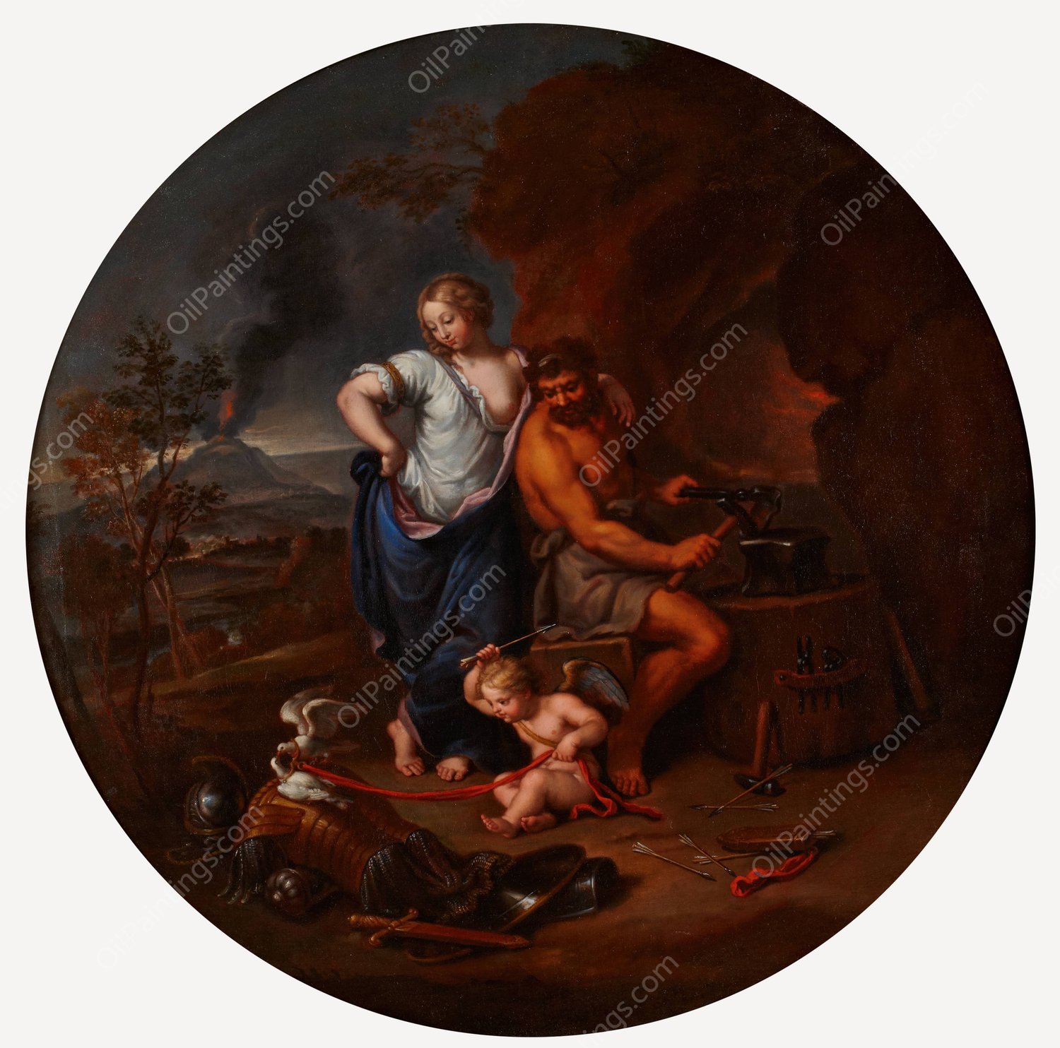 Venus et Vulcain  by Pierre Mignard - Hand-Painted Oil Painting Reproduction
