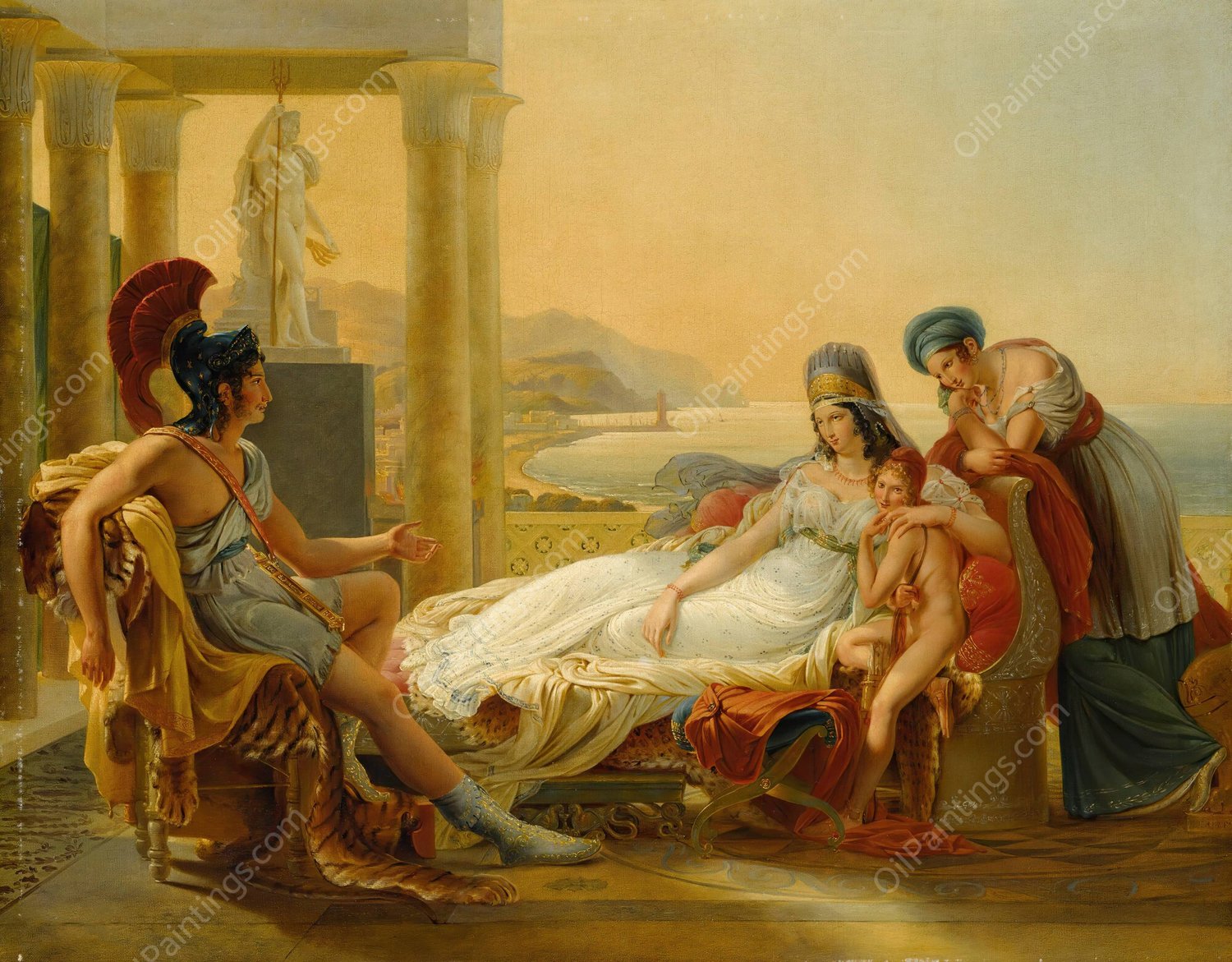 Aeneas Recounting The Misfortunes Of Troy To Dido by Pierre-Narcisse Guerin - Hand-Painted Oil Painting Reproduction