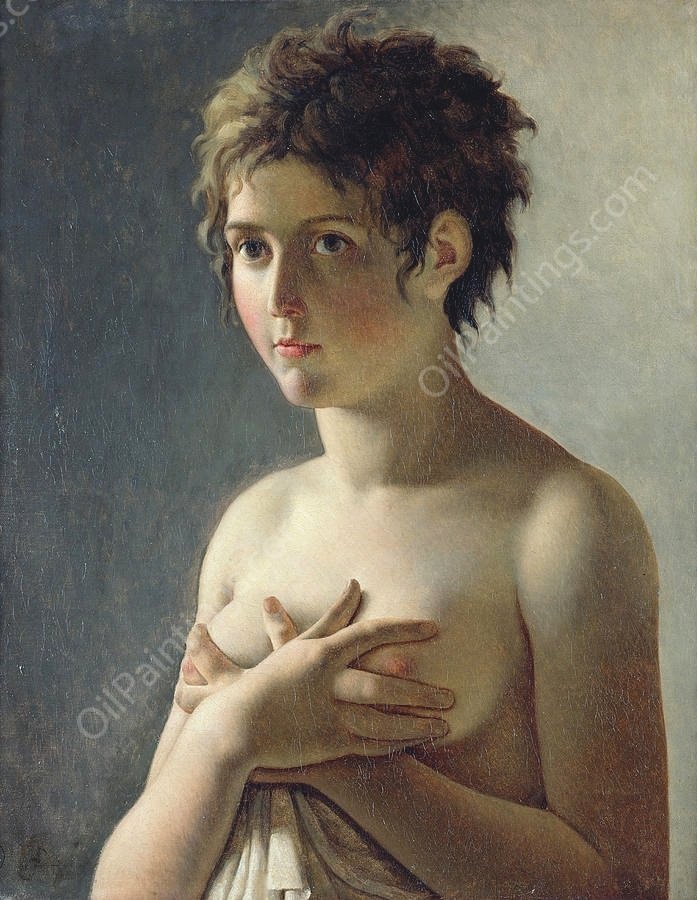Girl Bust by Pierre-Narcisse Guerin - Hand-Painted Oil Painting Reproduction