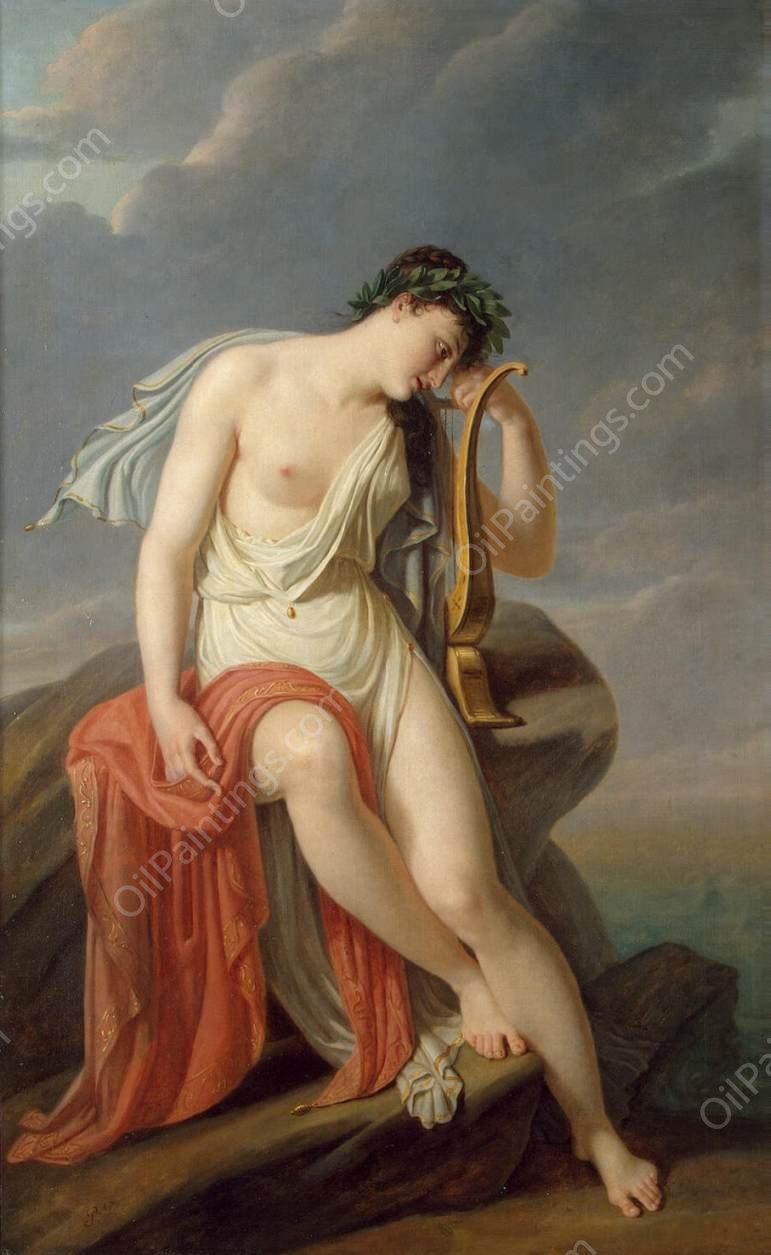 Sappho on the Leucadian Cliff by Pierre-Narcisse Guerin - Hand-Painted Oil Painting Reproduction