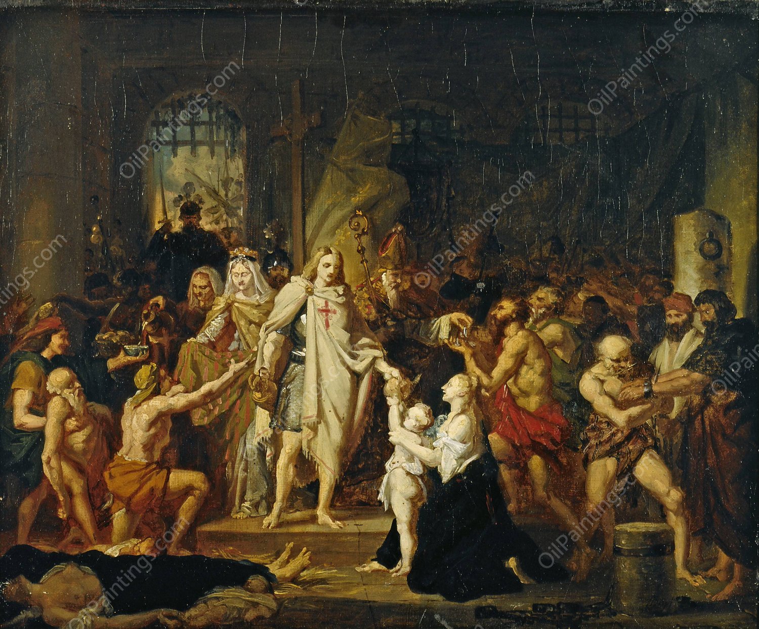 Saint Louis a Damiette  by Pierre-Nolasque Bergeret - Hand-Painted Oil Painting Reproduction