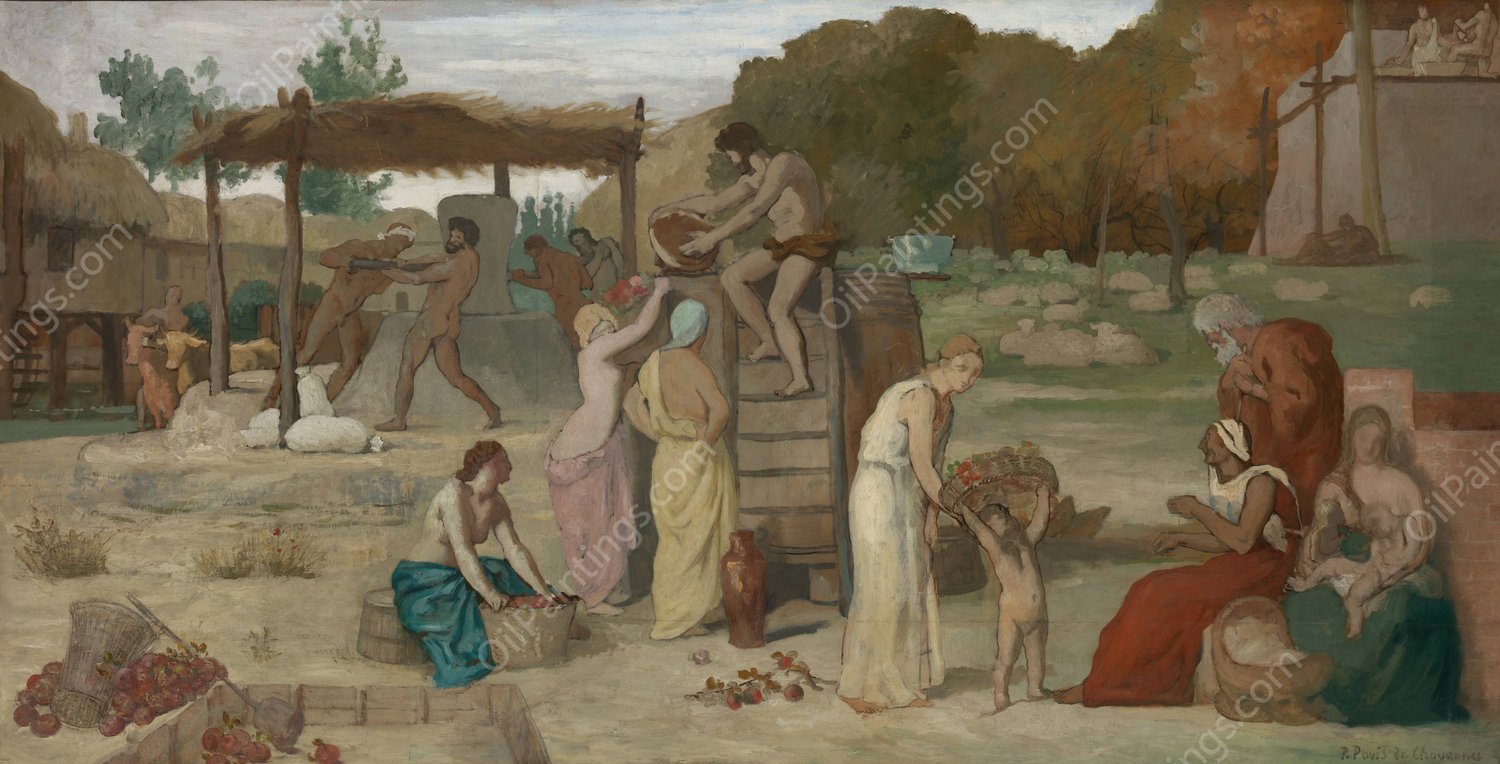 Cider  by Pierre Puvis De Chavannes - Hand-Painted Oil Painting Reproduction