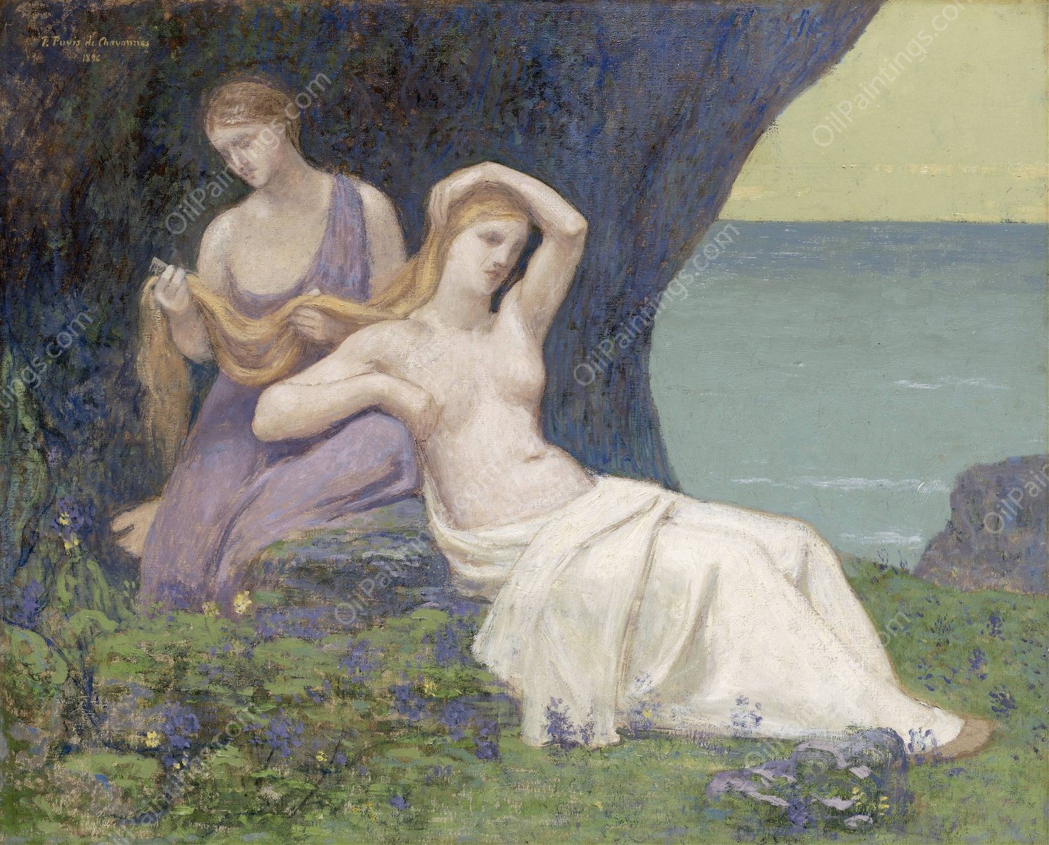 In the Heather  by Pierre Puvis De Chavannes - Hand-Painted Oil Painting Reproduction
