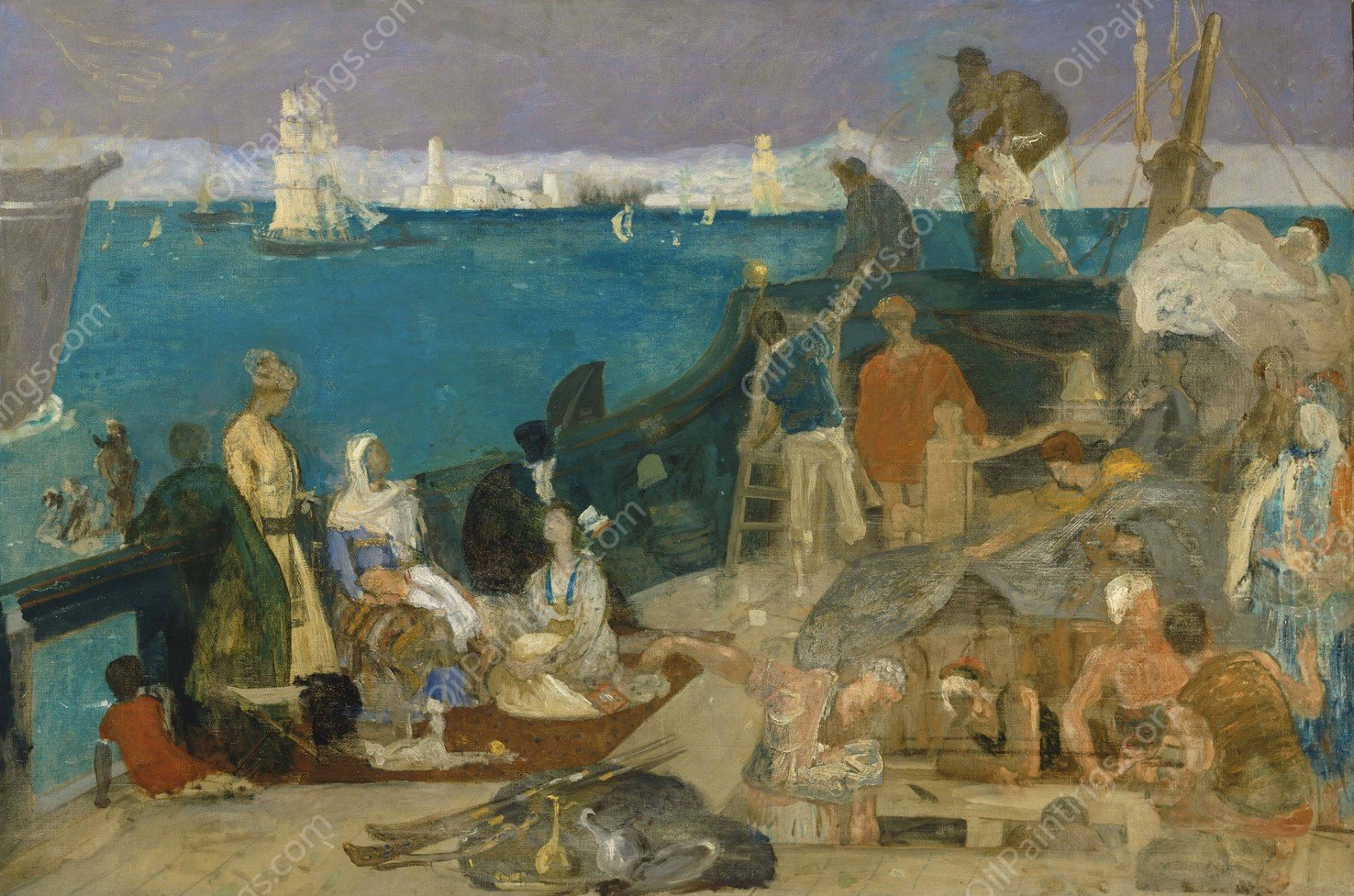 Marseilles, Gateway to the Orient by Pierre Puvis De Chavannes - Hand-Painted Oil Painting Reproduction