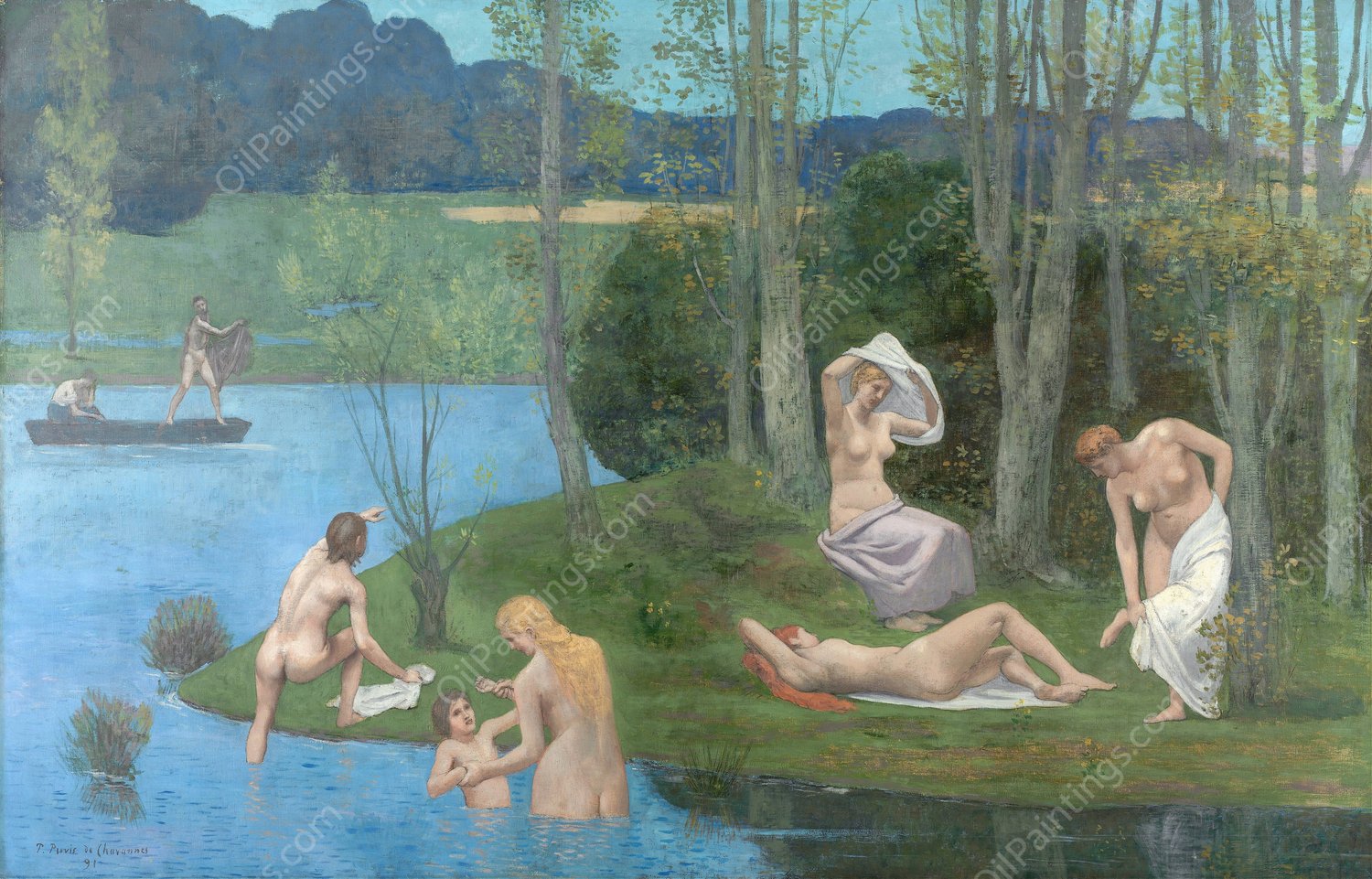 Summer  by Pierre Puvis De Chavannes - Hand-Painted Oil Painting Reproduction