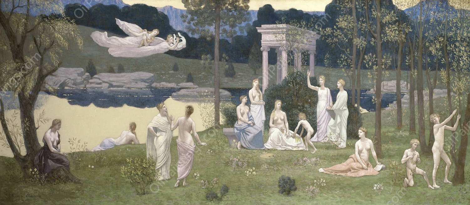 The Sacred Grove, Beloved of The Arts and The Muses  by Pierre Puvis De Chavannes - Hand-Painted Oil Painting Reproduction