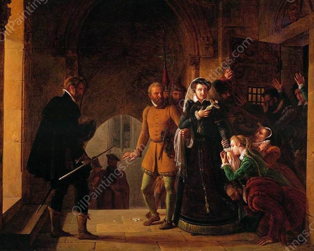 Mary, Queen of Scots, Separated from Her Faithfuls by Pierre Revoil - Hand-Painted Oil Painting Reproduction