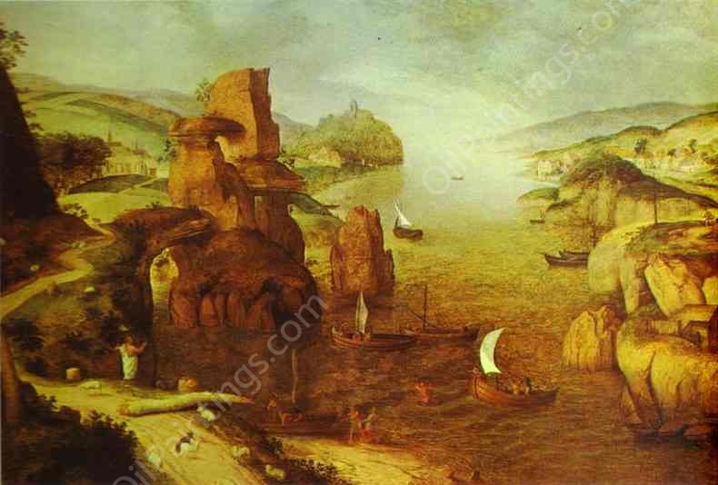 Landscape with Christ Appearing to the Apostles at the Sea of Tiberias by Pieter Bruegel The Elder - Hand-Painted Oil Painting Reproduction