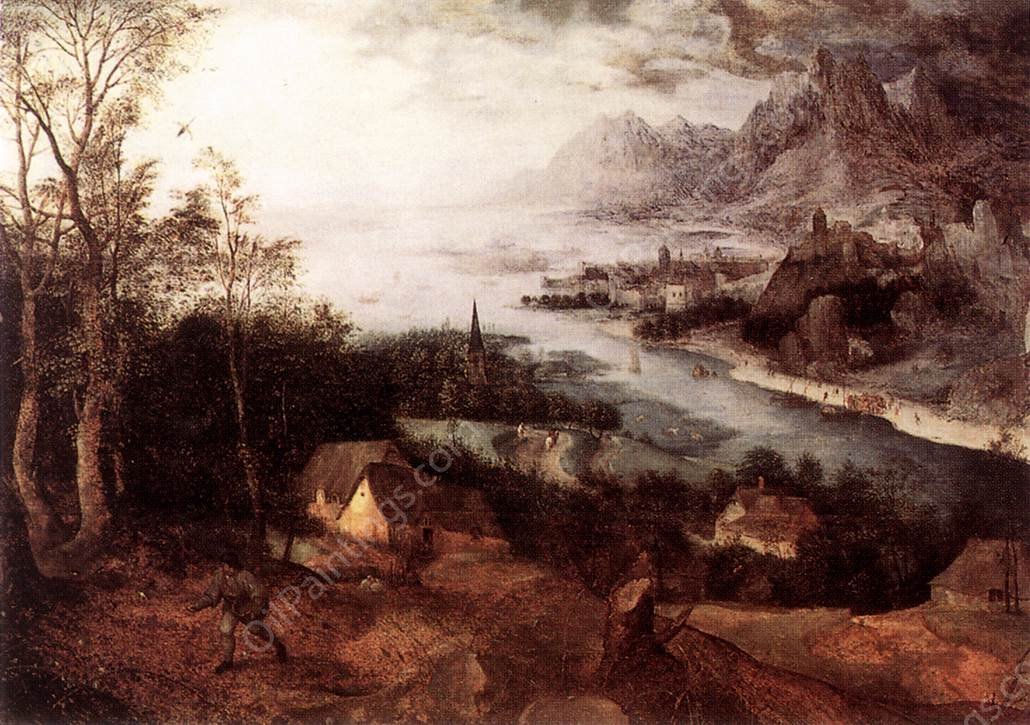 Landscape with the Parable of the Sower by Pieter Bruegel The Elder - Hand-Painted Oil Painting Reproduction