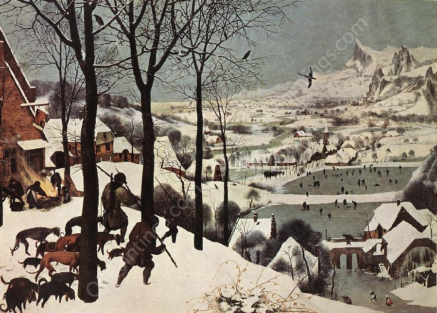 The Hunters in the Snow Winter by Pieter Bruegel The Elder - Hand-Painted Oil Painting Reproduction