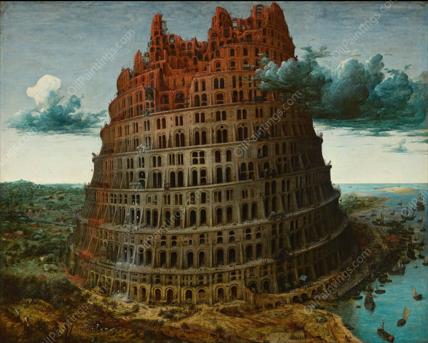 The Tower of Babel  by Pieter Bruegel The Elder - Hand-Painted Oil Painting Reproduction