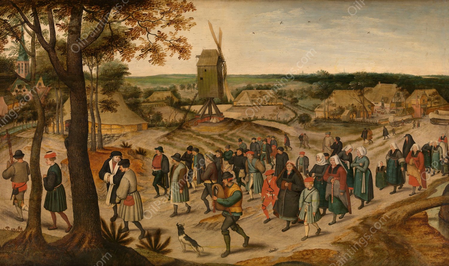 A Wedding Procession  by Pieter Brueghel The Younger - Hand-Painted Oil Painting Reproduction