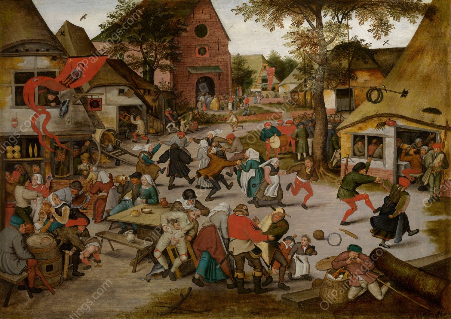Kermis of Saint George by Pieter Brueghel The Younger - Hand-Painted Oil Painting Reproduction