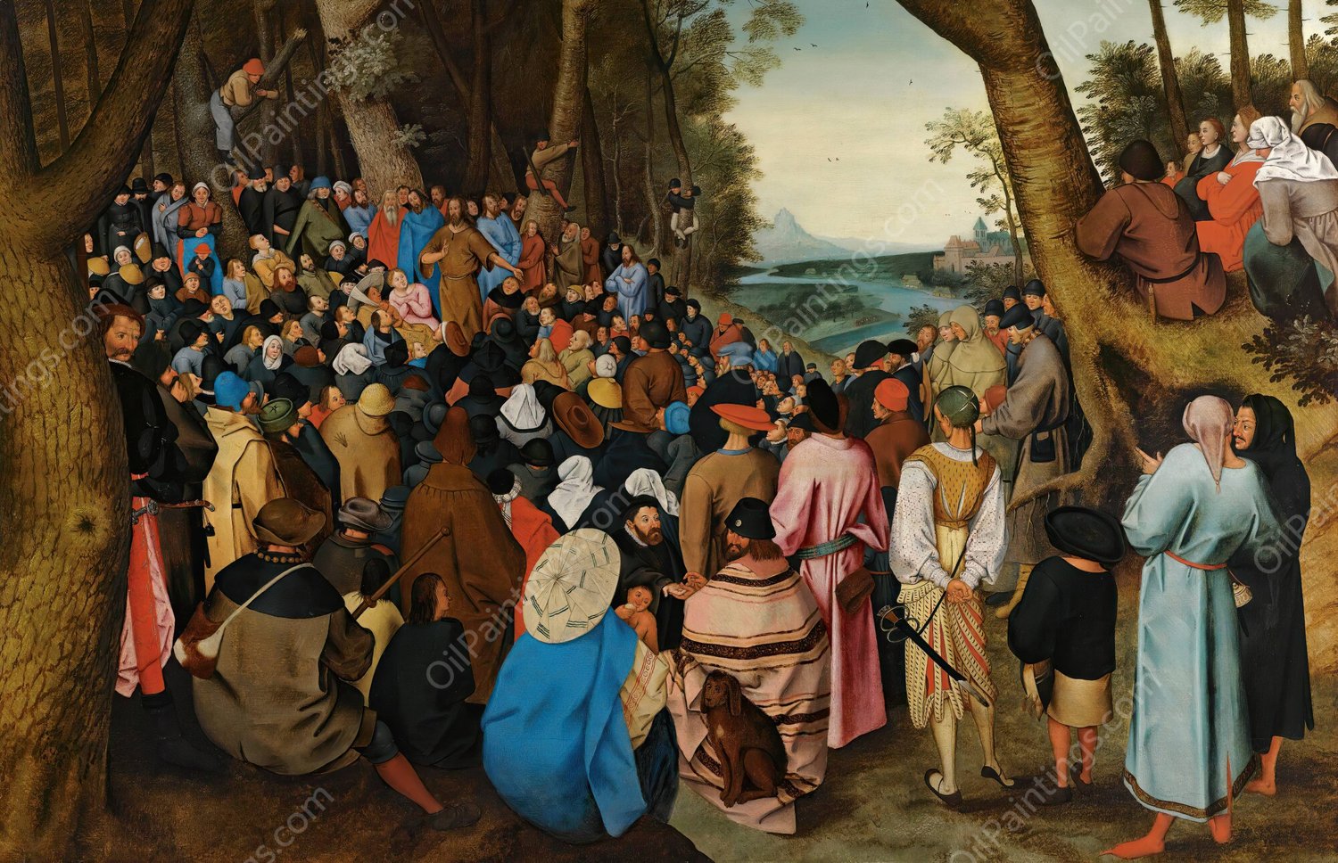 Saint John The Baptist Preaching To The Masses In The Wilderness by Pieter Brueghel The Younger - Hand-Painted Oil Painting Reproduction